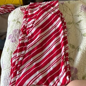 Red and White Striped Sweat pant